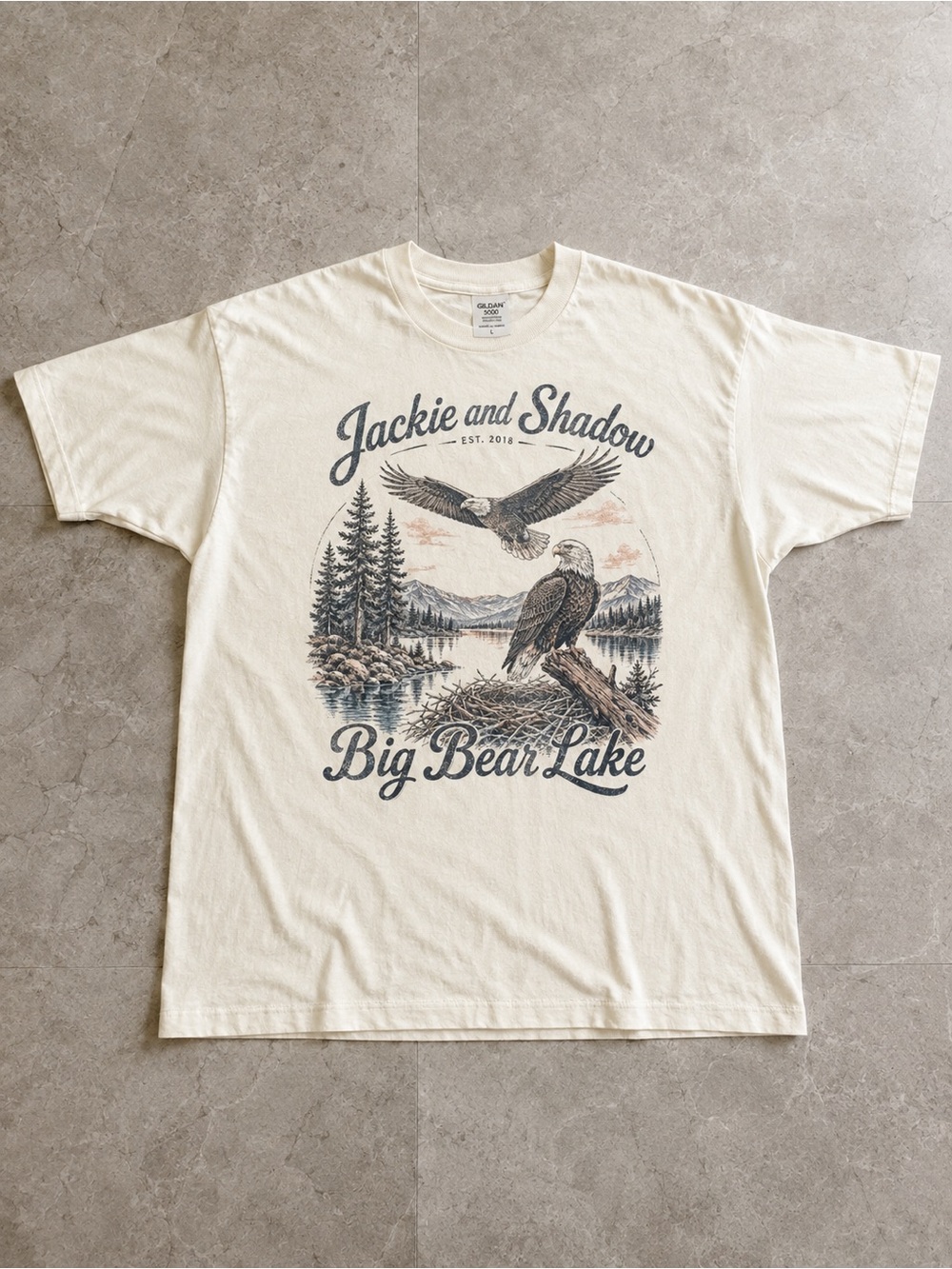 Cream Big Bear Lake “Jackie” Eagle Graphic Tee T-shirt